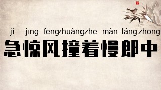 急惊风撞着慢郎中