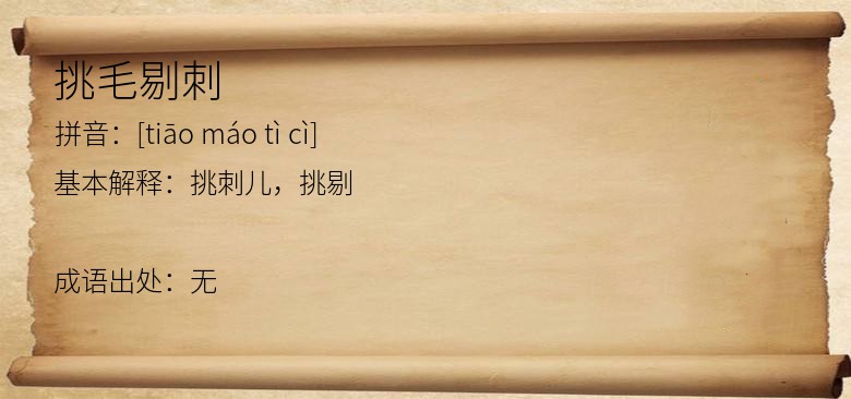 挑毛剔刺