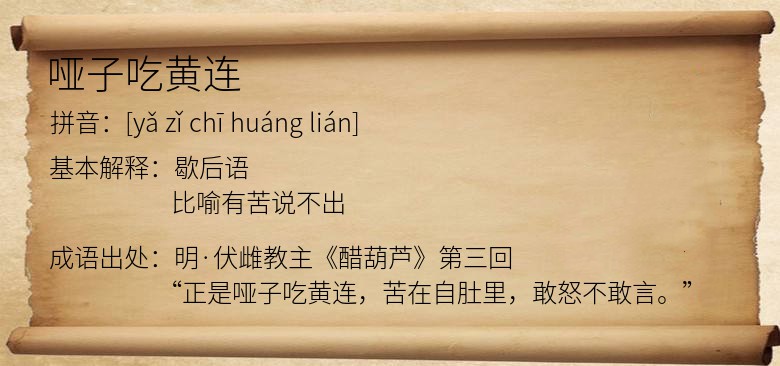 哑子吃黄连