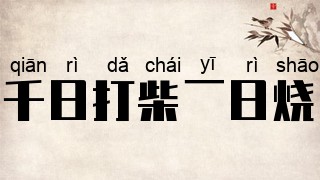 千日打柴一日烧