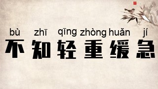 不知轻重缓急