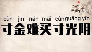 寸金难买寸光阴