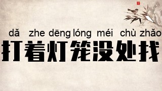 打着灯笼没处找