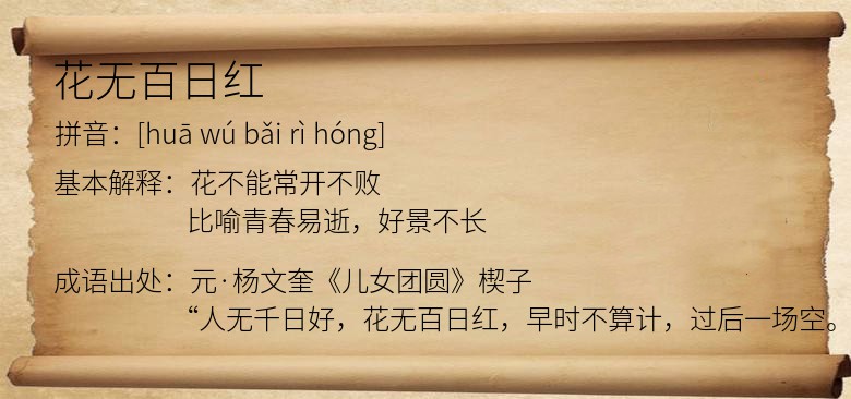 花无百日红