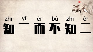 知一而不知二