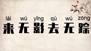 来无影，去无踪
