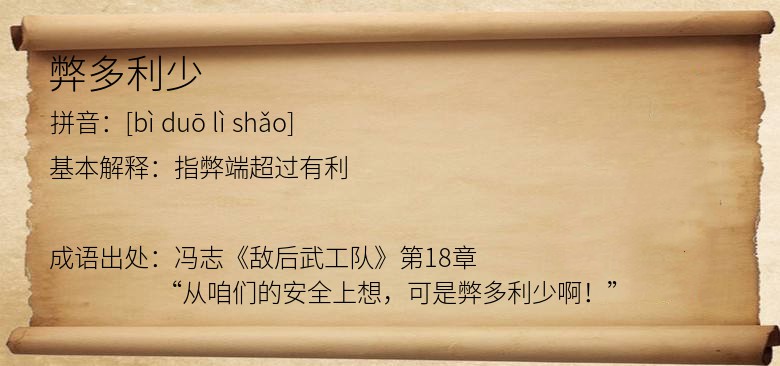 弊多利少