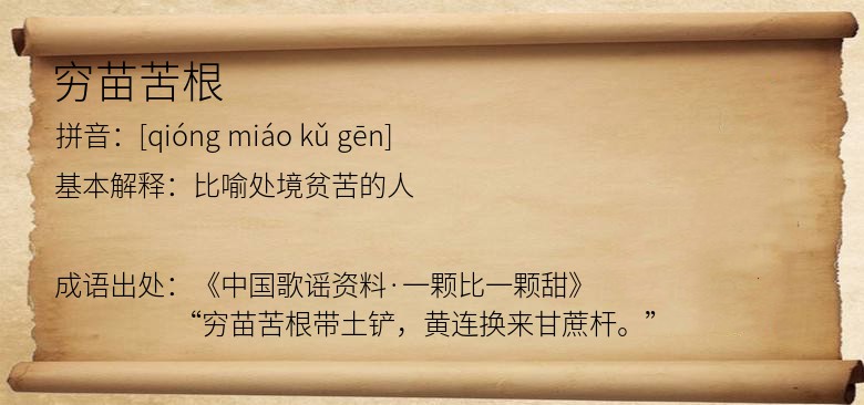 穷苗苦根