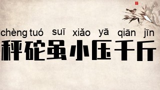 秤砣虽小压千斤