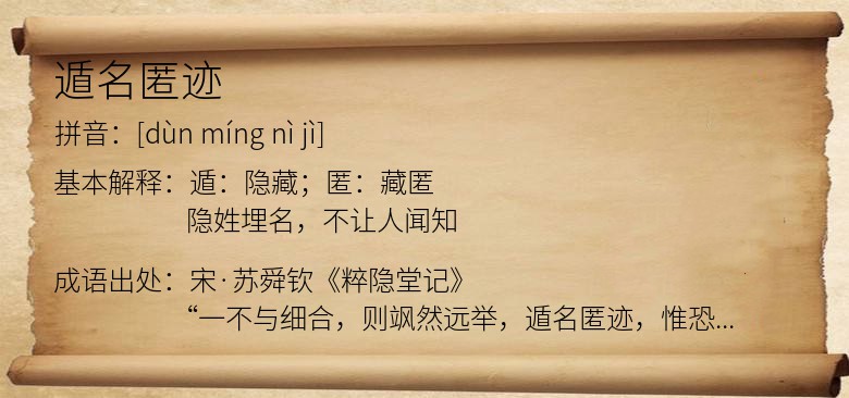 遁名匿迹