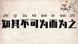知其不可为而为之