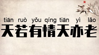 天若有情天亦老