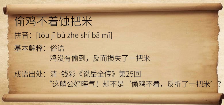 偷鸡不着蚀把米