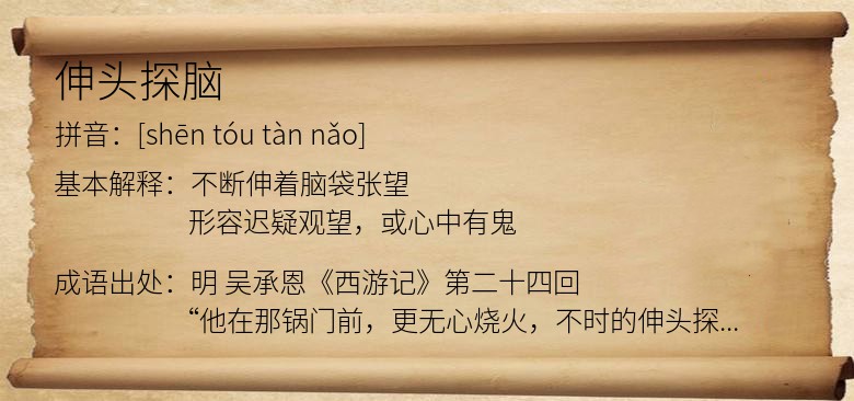 伸头探脑