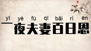 一夜夫妻百日恩