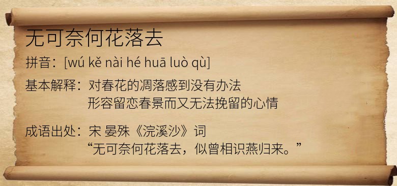 无可奈何花落去