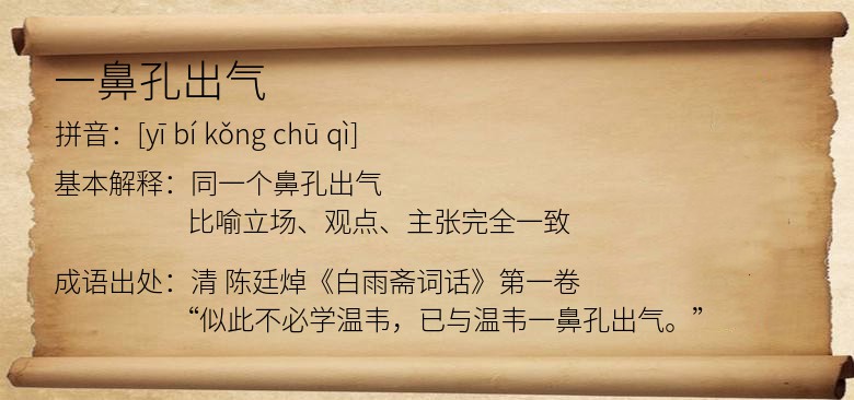 一鼻孔出气